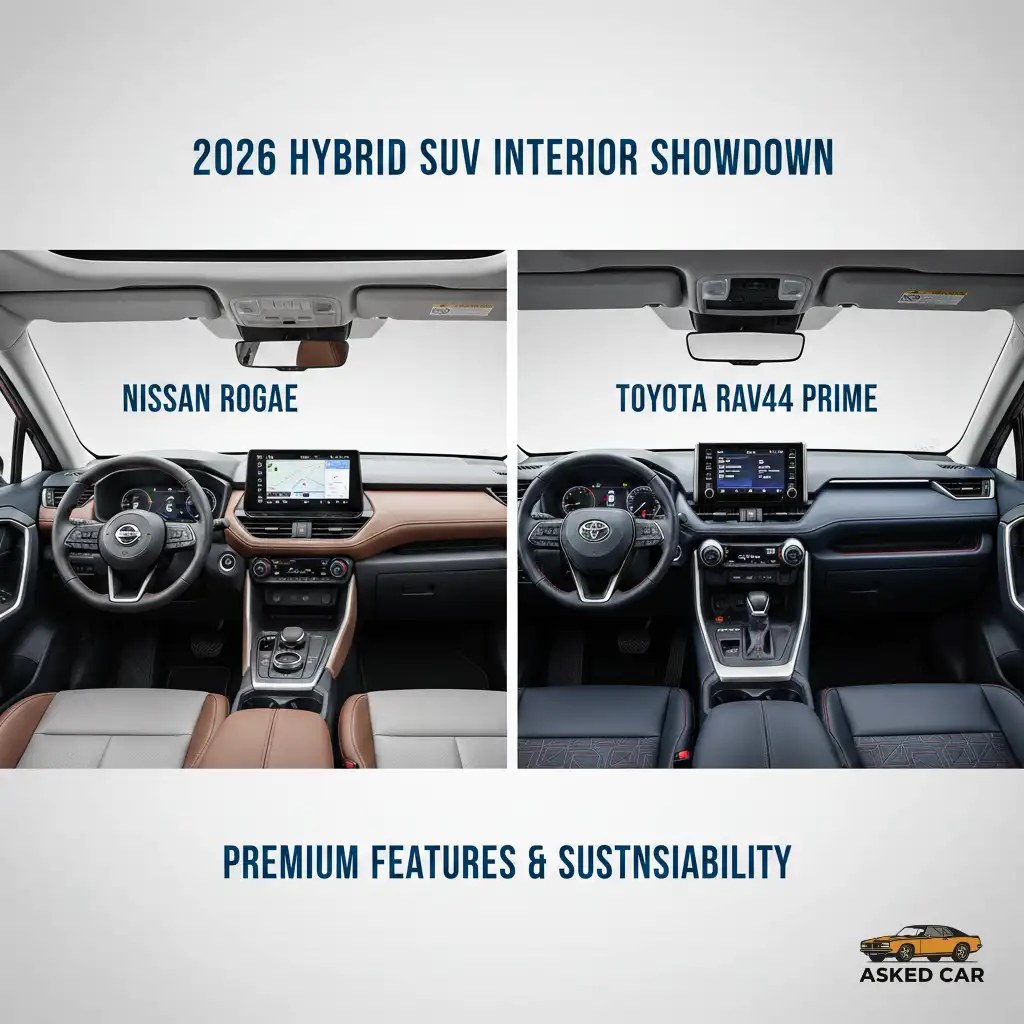 2026 Nissan Rogue vs RAV4 Prime Hybrid SUV Technology & Interior